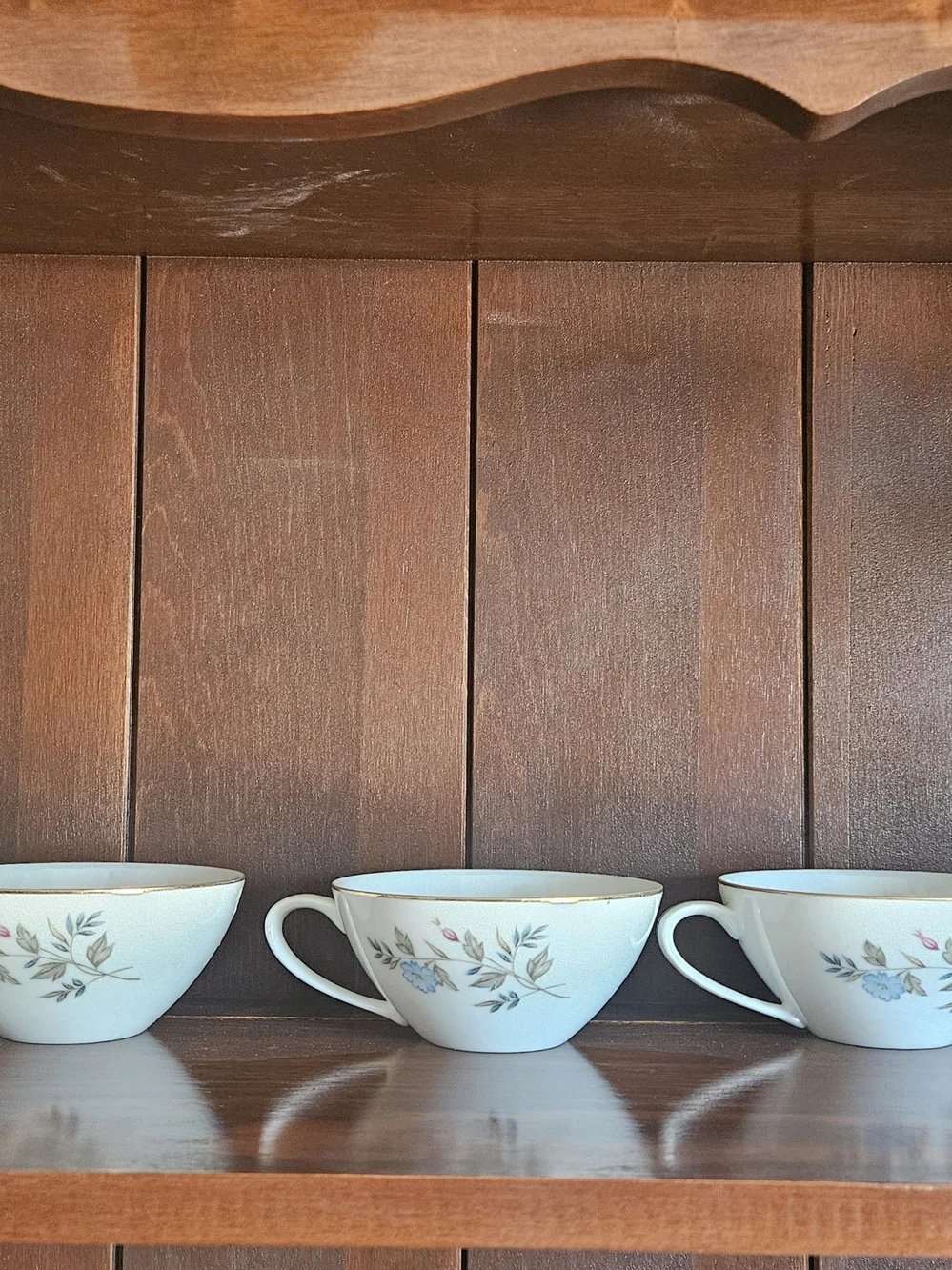 Blossom Time by Flair Fine China Of Japan - 5 Teacups with Gold Trim - White